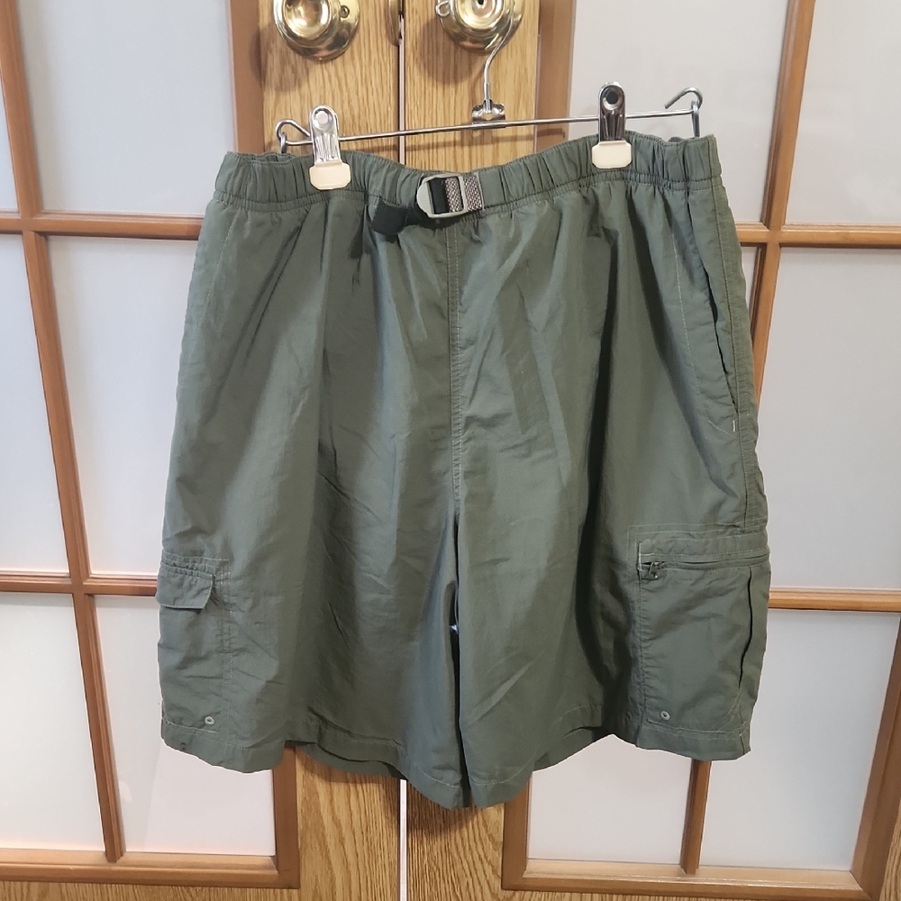 Columbia Packable Nylon Hiking Fishing Swimshorts Olive Green Size Xl
